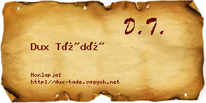 Dux Tádé névjegykártya